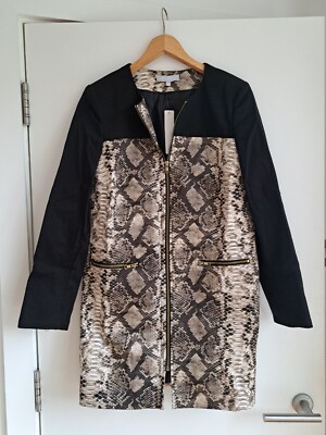 NEW Smart Jacket Mid Length Animal Print Red Herring Coat BNWT