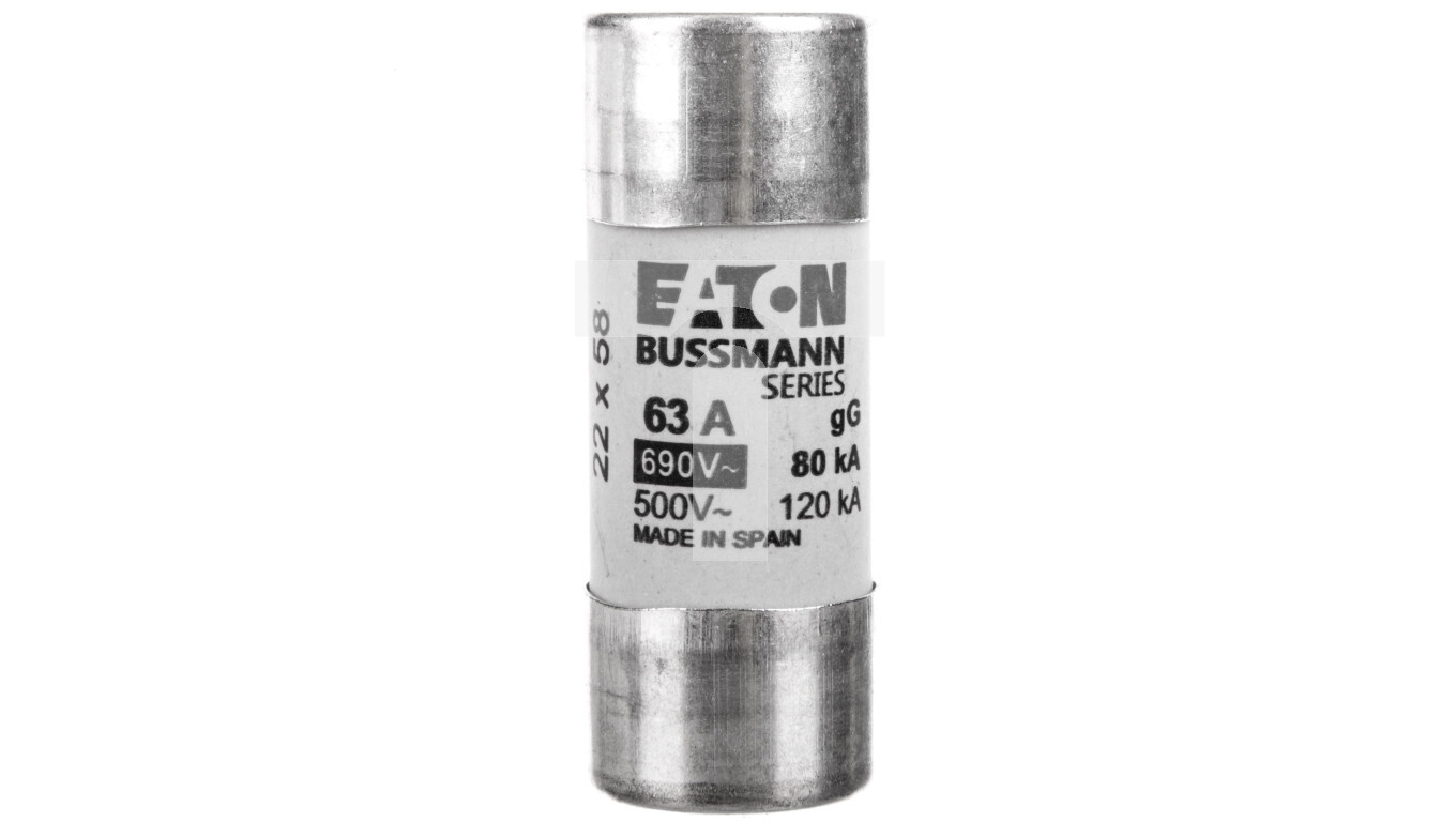 Cylindrical fuse link 22x58mm 63A gL / gG 690V C22G63 /T2UK