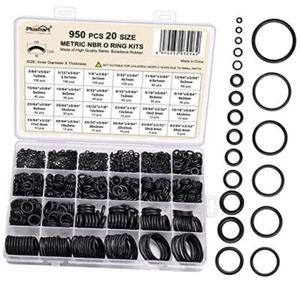 O Ring Kit, 950 Pcs Rubber O-Ring Assortment Kit, 20 3/64" ~ 63/64" 950pcs - Picture 1 of 8