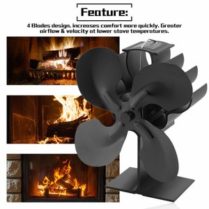 Wood Heater Eco Fan Stove Fireplace Fire Heat Powered Circulating