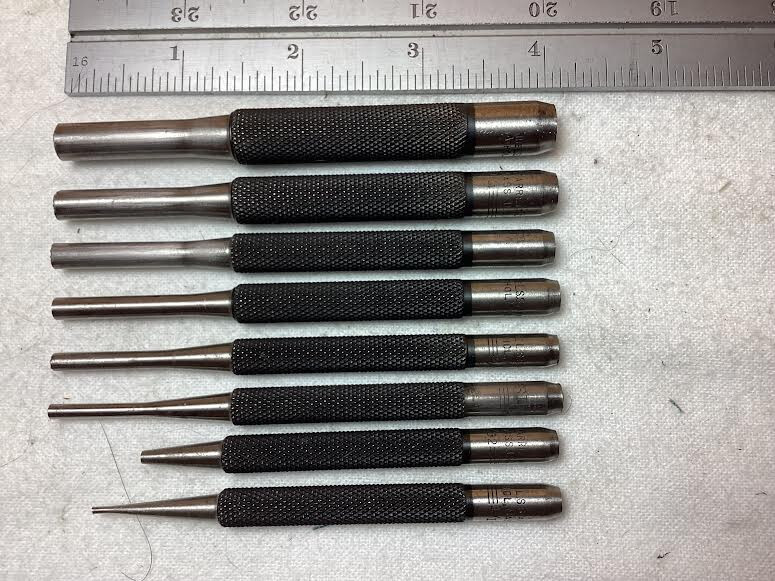 Starrett 8 Piece, 1/16 to 5/16", Pin Punch Set Round Shank eBay