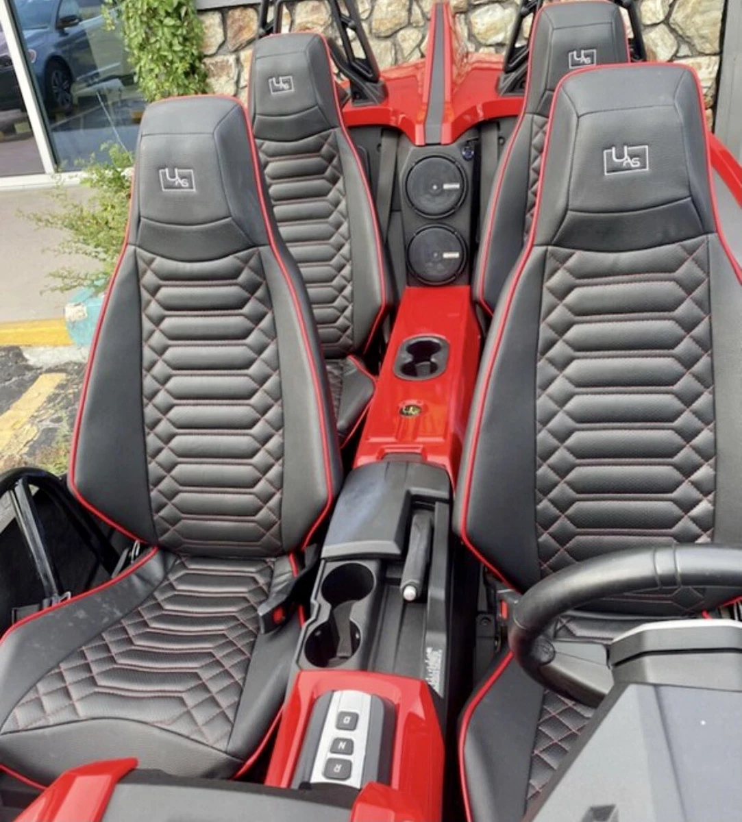 Padded Seat Covers for the Polaris Slingshot in Lazio pattern with