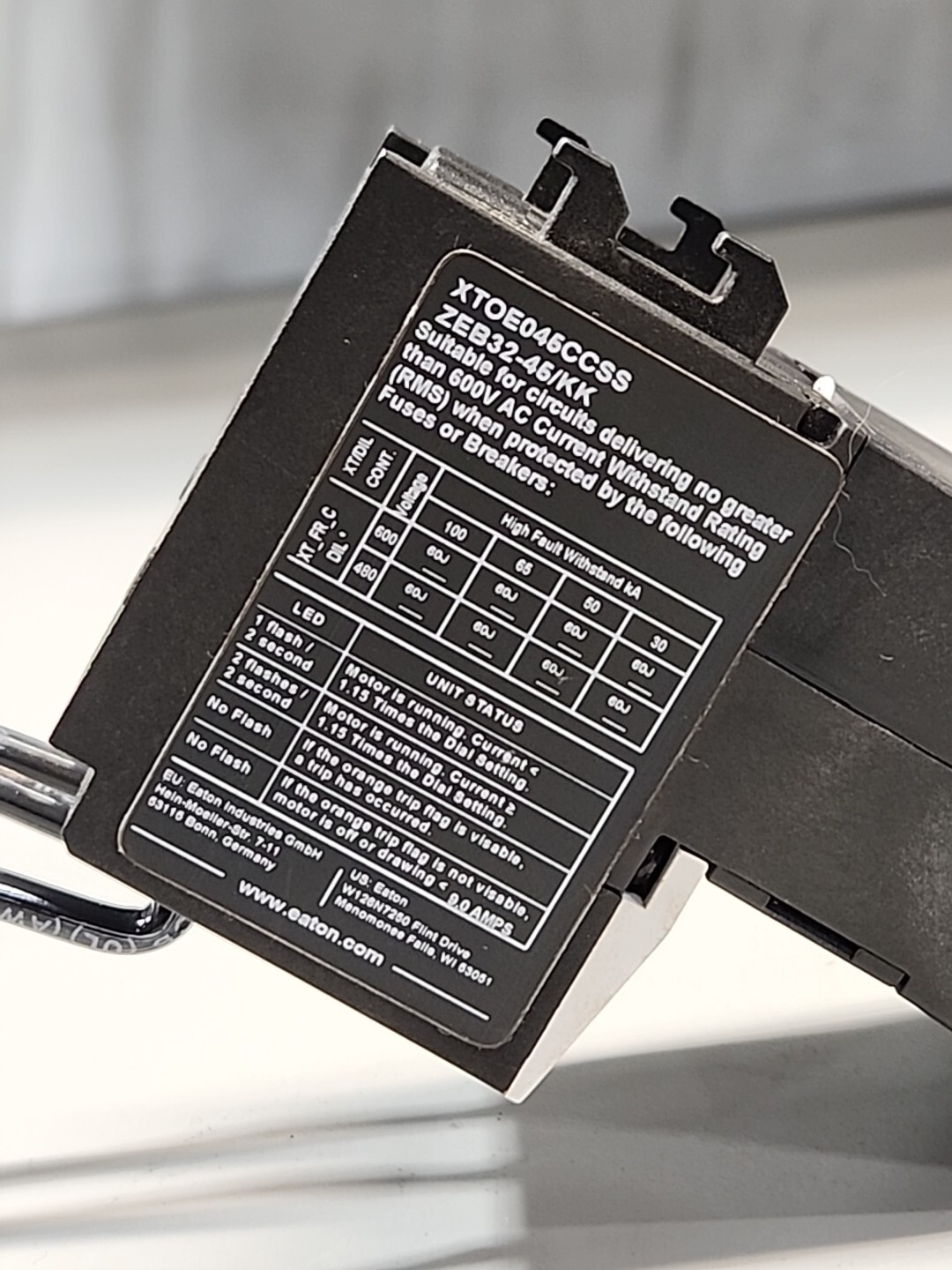 EATON ZEB32-45/KK Electronic Overload Relay XTOE045CCSS