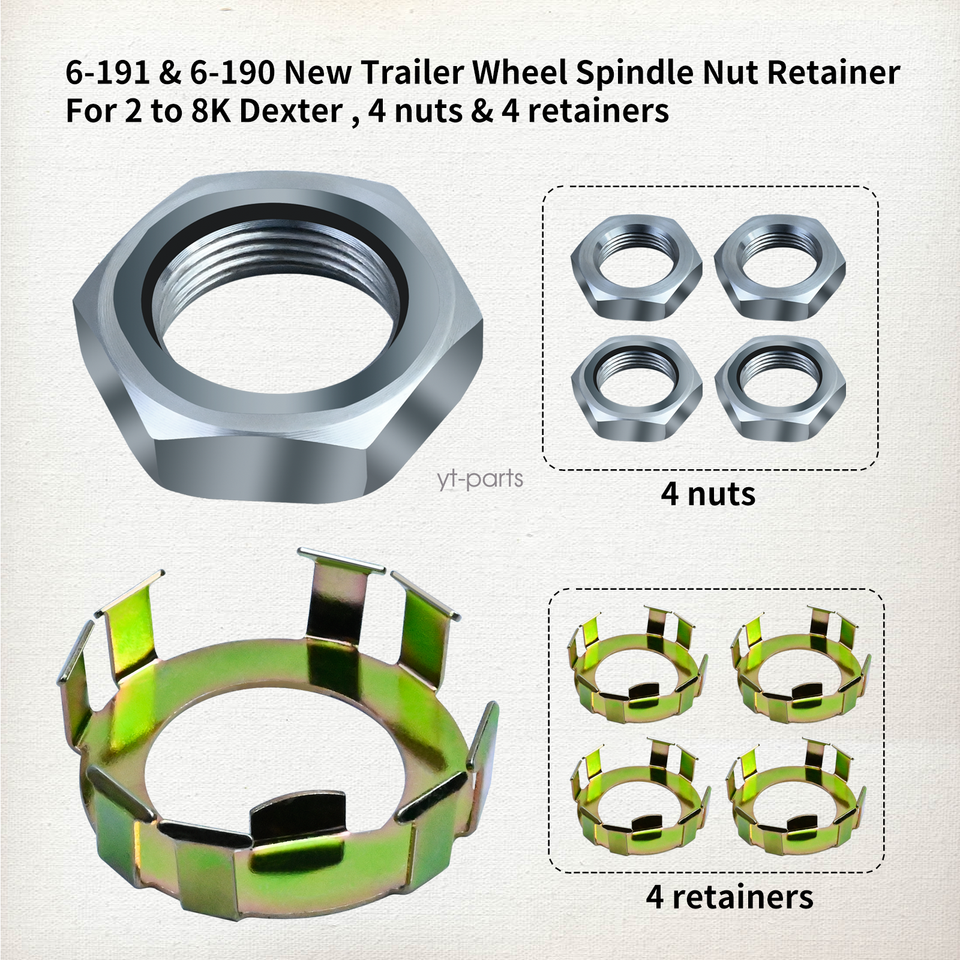 Trailer Wheel Spindle Nut Retainer 2 to 8K fit for Dexter Axle 6-190 6 ...