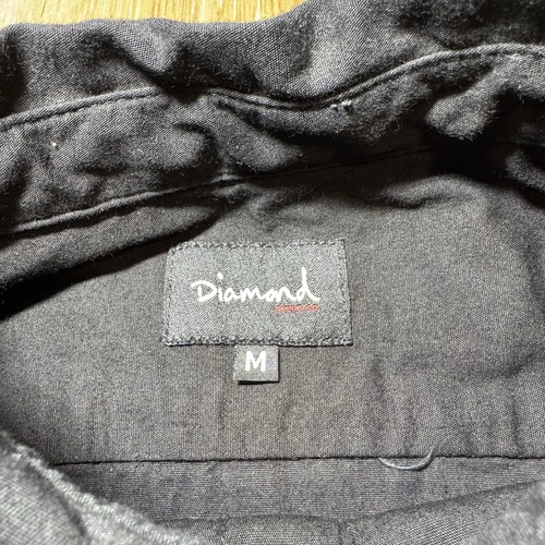 Diamond Supply Co. Button Up Shirt Long Sleeve Black Men’s Medium Preppy - Picture 6 of 9