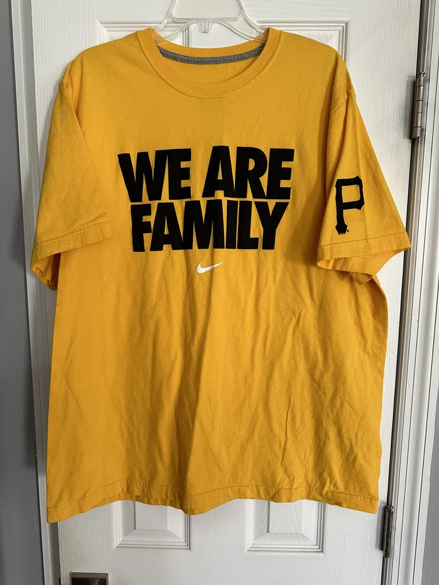 Pittsburgh Pirates Baseball We Are Family Nike Gold T-shirt Size 2XL