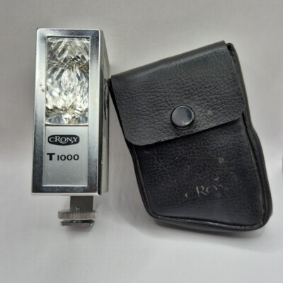 CRONY T1000 VINTAGE FLASH UNIT FOR CAMERA WITH LEATHER POUCH Made In Japan