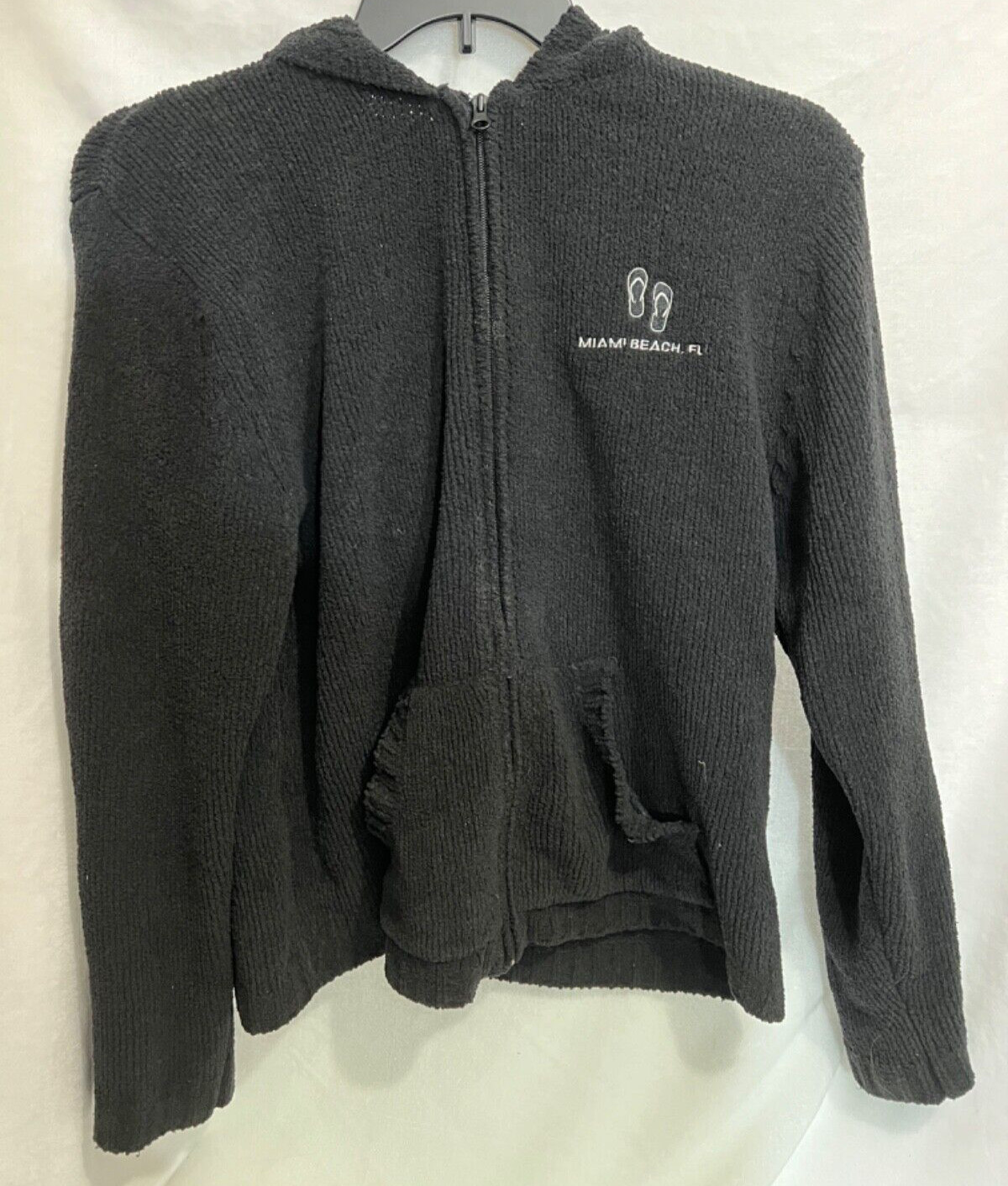 Exist Solid Black Zip Up Hoodie Pockets Cozy M Me… - image 2