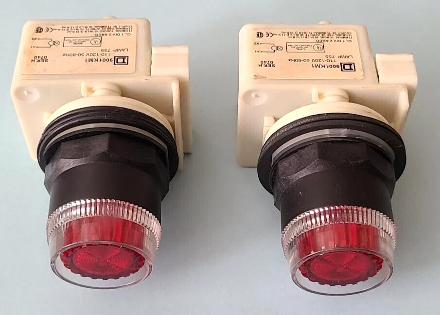 Set of 2 NOB SQUARE D 9001-SK1L1G PUSH BUTTON RED 9001KM1 Ser. H New no Box - Image 4 of 4