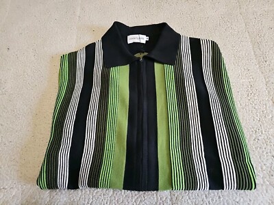 Oxknitstore Ribbed Full-Zip Retro 60's/70's Rat Pack S/S Shirt SZ