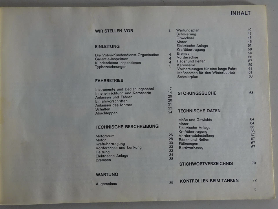 Betriebsanleitung / Handbuch Volvo 142 / 144 Stand 09/1971 - Изображение 2 из 3