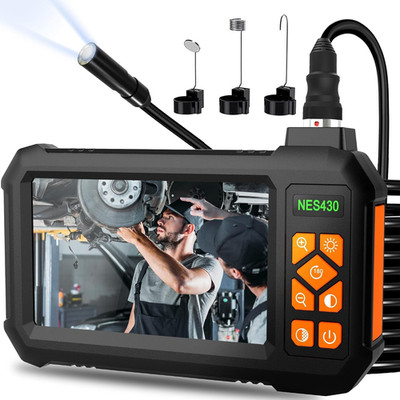 Endoscope Camera with Light, 1920P HD Borescope Inspection Camera with 4.3'' IPS