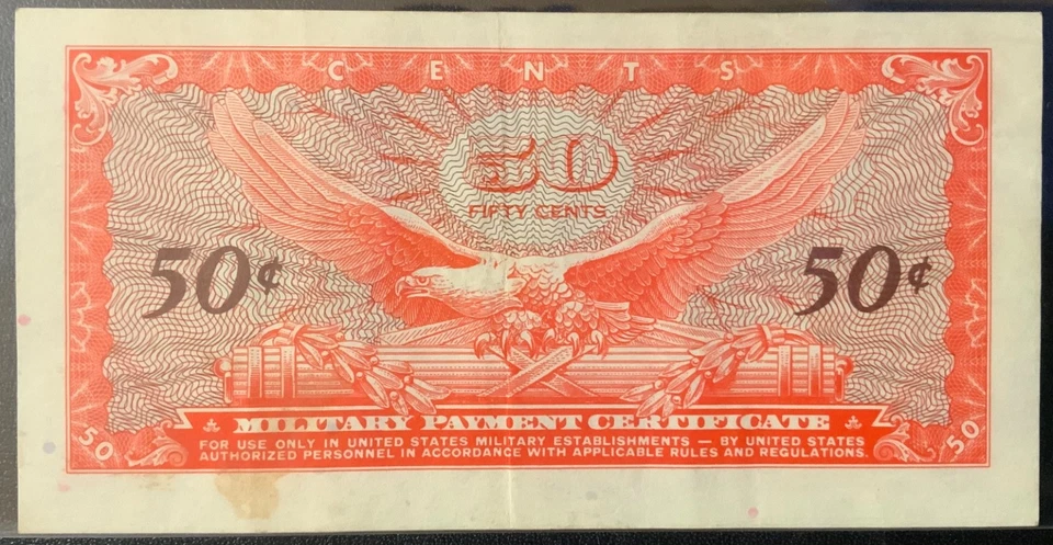 1965-1968 USA-MILITARY PAYMENT PAPER MONEY - 50 CENTS SERIES 641 NOTE! - Image 2 of 2