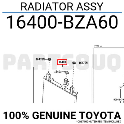 16400BZA60 Genuine Toyota RADIATOR ASSY 16400-BZA60 | eBay