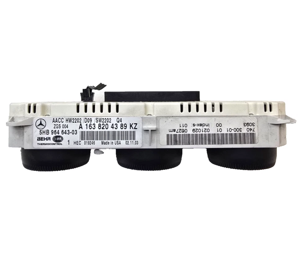 Mercedes ML500 2002-2005 5,0 L AIRE ACONDICIONADO CALEFACCIÓN CLIMATIZACIÓN CONTROL FABRICANTE DE EQUIPOS ORIGINALES Foto 2 de 4