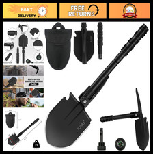 Portable Folding Camping Shovel, Collapsible Spade Multitool for Hiking, Surviva
