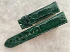 20mm/18mm Green Alligator Crocodile Print Leather Watch Strap Band