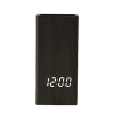 1X( Pen Holder Clock LED Electronic Clock Desktop Pen Holder Student5555