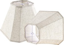 GO SO Set of 2 Light Beige Lampshade Octagonal Bell Lamp Shades 6.5" Top x 13...
