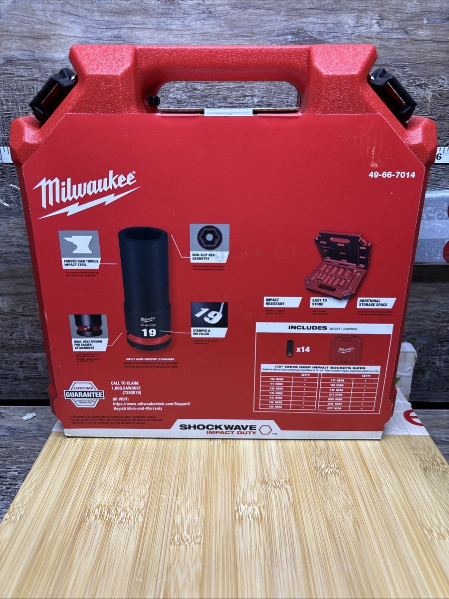 Milwaukee 49-66-7014 Shockwave Impact Duty Drive Sockets - Set of