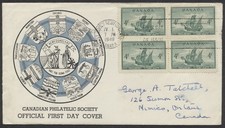 1949 #282 Newfoundland FDC Block CPS Cachet St John's