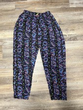 Vintage Gecko Hawaii Pants Men Multicolor Microfiber 90s Gecko Print
