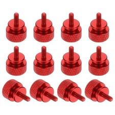 12 Pcs Computer Case Thumb Screw M3 x 7mm Knurled Screws, Red