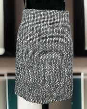 Ann Taylor NWT Tweed Skirt Size 8 Knee Length Blue White Lined Pencil Skirt