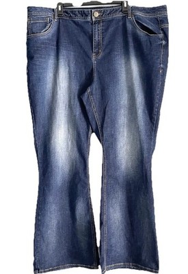 Lane Bryant Genius Fit Flare Jeans 28 High Rise Stretch Medium Wash Bootcut