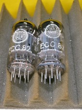 2 x ECC82  Valvo -  Pointed Disc-Getter -
