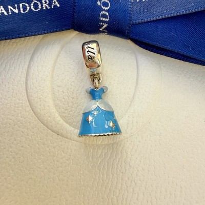 Authentic Pandora Disney Cinderella s Signature Dress Blue Enamel Charm #791578