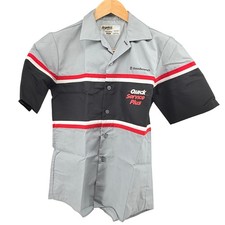 Goodwrench Quick Service Plus Uniform Shirt Mens Medium Gray Short Sleeve