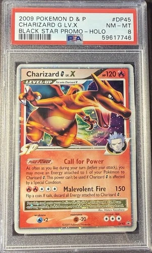 2009 Pokémon Black Star Promo DP45 Charizard G LV.X Holo PSA 8 NM-MT