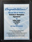 LEBRON JAMES 2023 TOPPS MOTIF #SSS-LJL STATISTICAL SHOWPIECE SIGNATURES AUTO /19