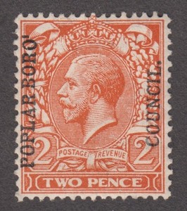 GB KING GEORGE V 1913. 2d. PALE ORANGE. POPLAR BORO. COUNCIL OVERPRINT. Sc 162a