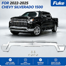 For 2022-2025 Chevy Silverado 1500 Front Bumper Face Bar W Sensor Holes Chrome
