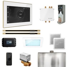 Mr. Steam BLS1-WHXLSB Bliss Max Steam Control Package Linear White Satin Brass