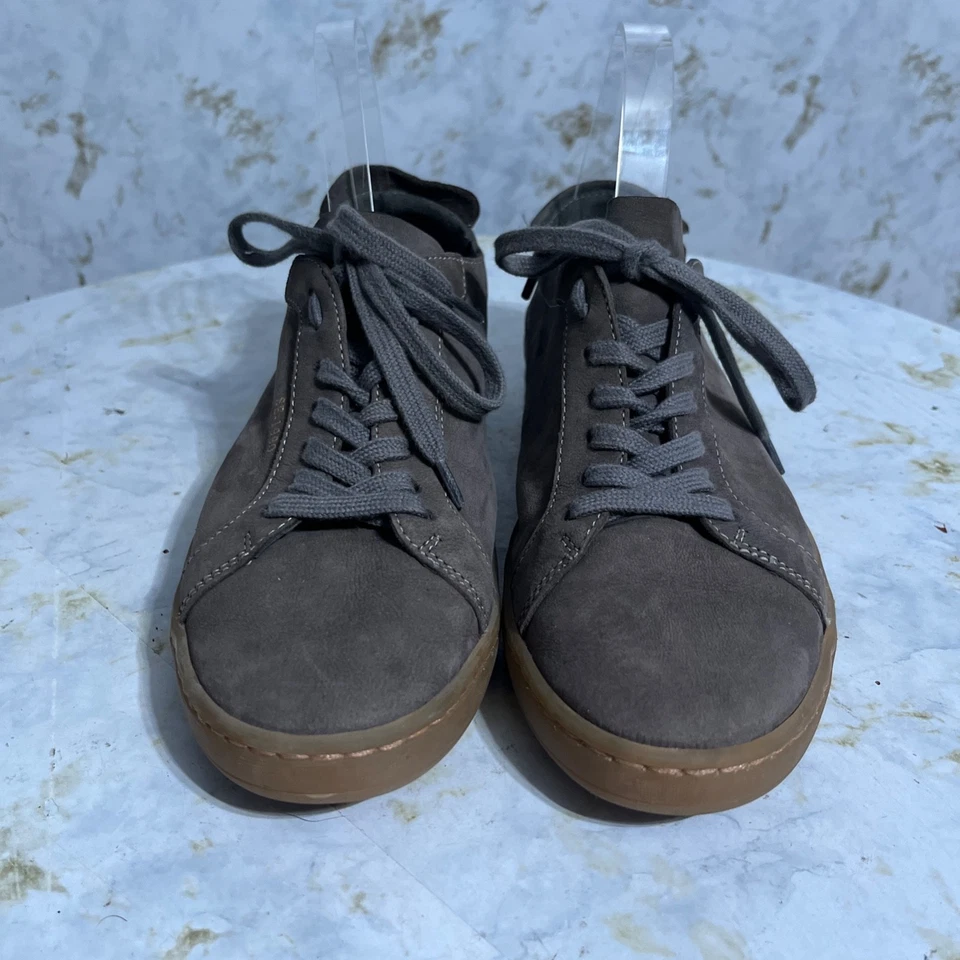 Sam Edelman Women's Size 7.5 Shoes Gray Brown Leather Low Top Fashion Sneakers - Image 3 of 4