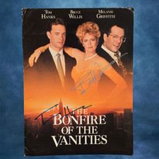 The Bonfire Of The Vanities - signed folder - Bruce Willis, Tom Hanks, 1990