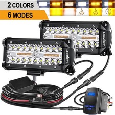 2x7 Led Work Light Bar Driving Offroad Fog Spot Flood Truck Whiteamber Wiring 2x7 Led Work Light Bar Driving Offroad Fog Spot Flood Truck Whiteamber Wiring