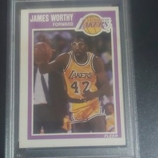 1989-90 Fleer James Worthy #80 Los Angeles Lakers Base Set PSA 6