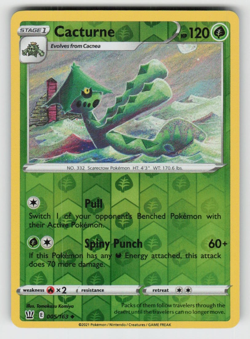 Reverse Holo Cacturne 005/163 Uncommon Battle Styles Near Mint