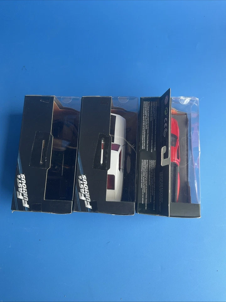 3 Fast & Furious Die-Cast Black Grand National White Ford Mustang Red Ford F-150 - Image 4 of 4