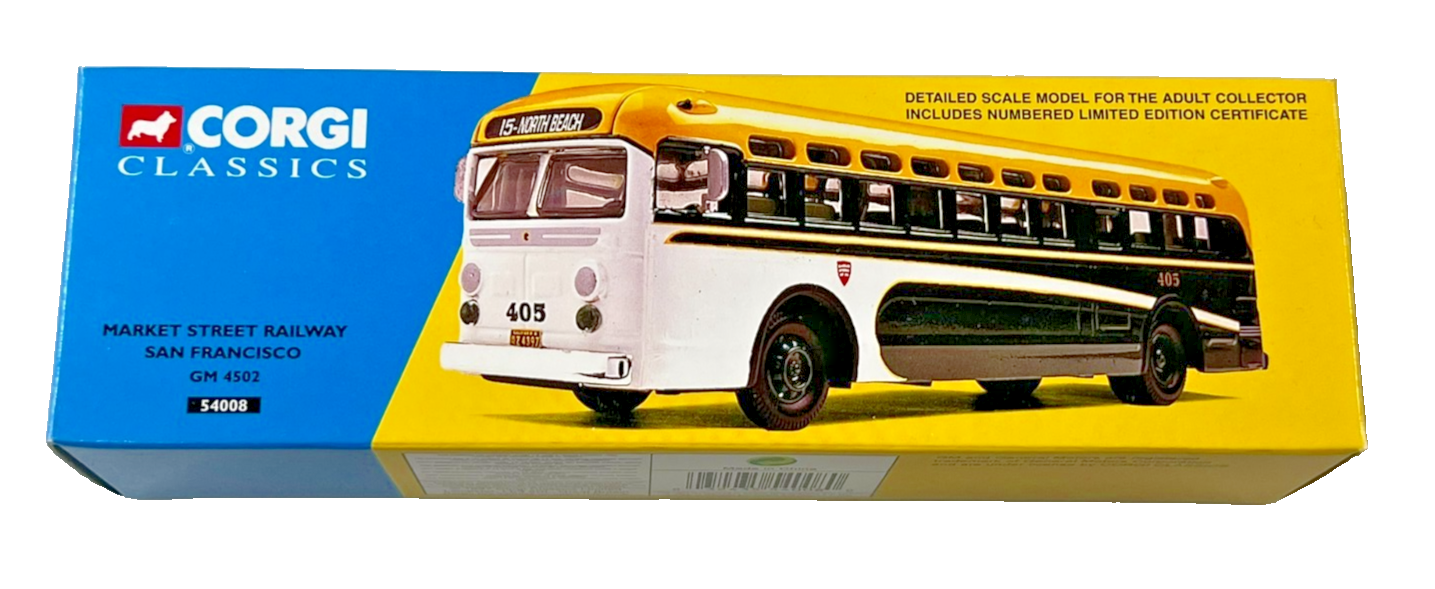 Corgi Classics 54008 Market Street Railway GM4502 San Francisco North Beach COA