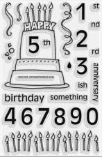 STAMPENDOUS Clear Stamps FIFTEEN CANDLES Birthday Anniversary Happy 1st 2nd 3rd