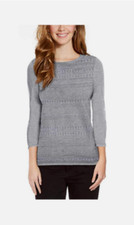 BUFFALO WOMEN'S 3/4 SLEEVE PULLOVER SWEATER TOP GRAY XS NWT