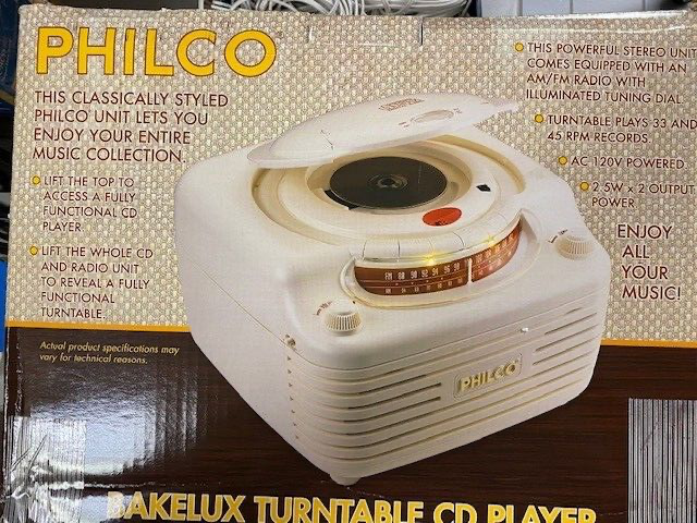 Philco Bakelux 1940's Style 841-230 Turntable/CD/AM/FM Open Box