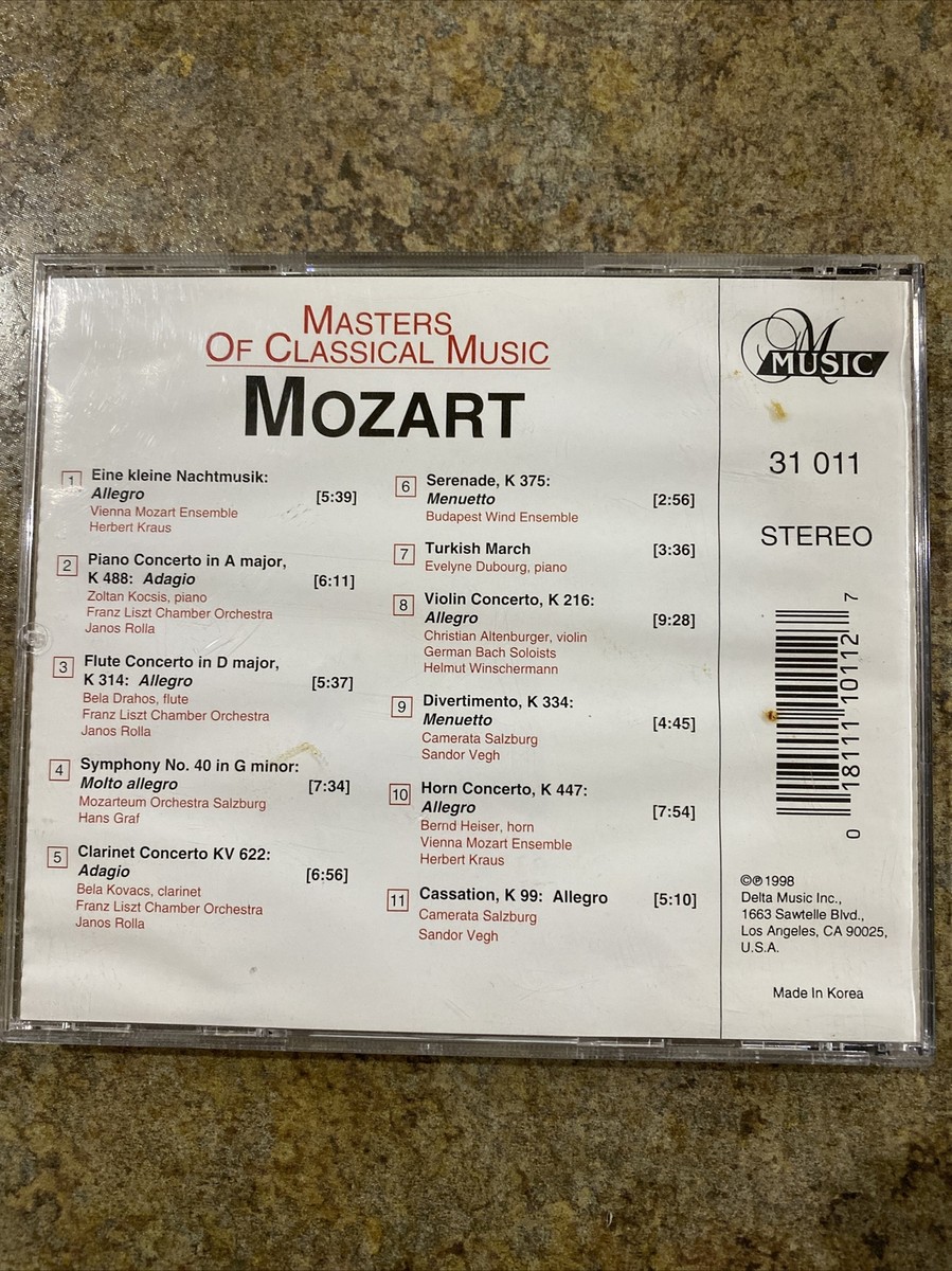 Masters of Classical Music Vol. 1 - Wolfgang Amadeus Mozart