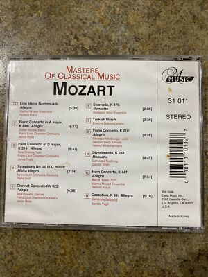 Masters of Classical Music Vol. 1 - Wolfgang Amadeus Mozart
