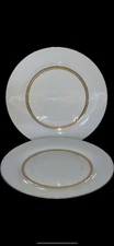 Retroneu Imperial Gold Chop Plate 12 1/4” Charger Porcelain 22K Gold Band Set 2